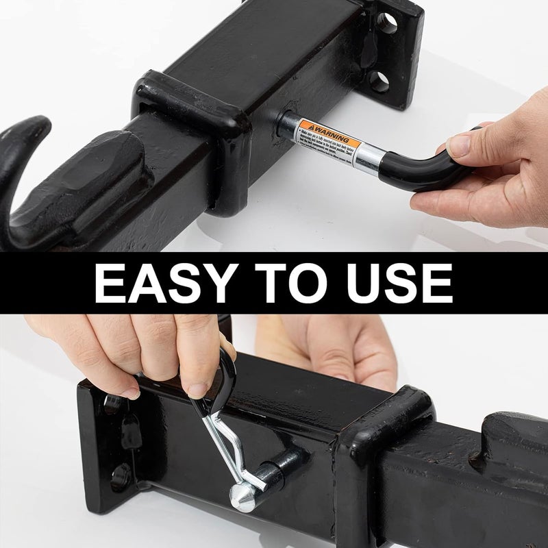 TOPSHINE Store Trailer Hitch Pin & Clip 4 Pack, 5/8 Inch Diameter with Rubber-Coated Vinyl Black Grip, Fits 2" Receiver - Image 4